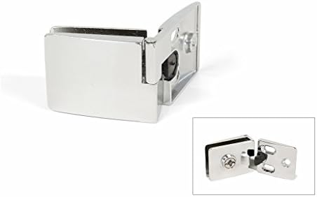 2 Glass Door Middle Hinges for Cabinet Doors Chrome Plated Finish (2 = 1 Pair)