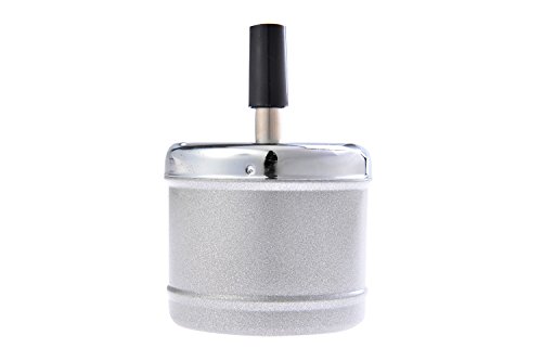 Quantum Abacus Runder Windaschenbecher / Drehaschenbecher aus Zinklegierung, poliertes Metall, 7,5cm Durchmesser, Mod. 4543-01 (DE) - 2