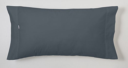 ES-TELA - Funda de almohada COMBI LISO color Gris - 1 pieza de 45x110 cm - 50% Algodón-50% Poliéster - 144 Hilos