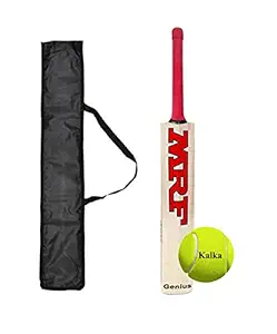 Ske Popular Willow Cricket Bat with Tennis Ball and Bat Cover Combo for All Tennis Ball Full Size Cricket Bat
