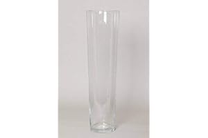 INNA-Glas Bodenvase KAIA, Trichter - rund, klar, 70cm, Ø 17cm - Hohe Vase - Deko Vase