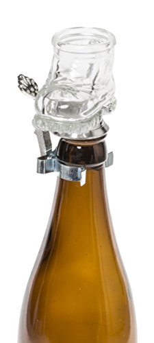 Schnabel-Zinn Bierflaschen Zinndeckel Glasschuh Flaschenverschluß, Zinn, Silber, 7,4 x 5,6 x 7,6 cm