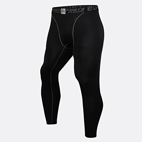 Zetti Compression Pants - Men's Tights Running Leggings Workout Base Layer - Grey - S size