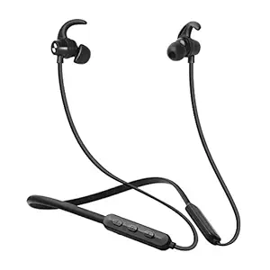 URBN Neckband in-Ear Wireless Bluetooth Earphone with HD Sound Deep Bass and in-Built Mic Headphone with Voice Assistant & Long Battery Life (Black), Small (UTD600_BK)