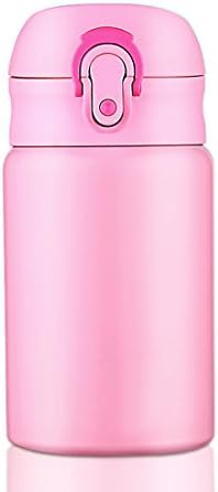 QILEYIN QLY060 Vacuum Insulated Travel Coffee Mug, Stainless Steel Flask, Mini Thermos Drinking Cup, One-handed Open and Drink, Leakproof and BPA-Free, 280ml (Pink)