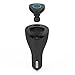 Price comparison product image Carrep R6000 Car Bluetooth Handsfree Earbuds with mic and USB Slot Car Charger (Black)