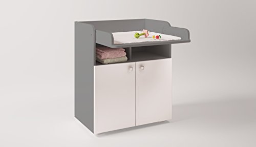 Unidad cambiadora con cajones de Simple Collection de Polini Kids, número 1270, gris/blanco