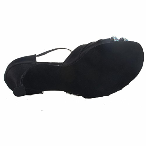 Jia Jia 20524 Damen Sandalen Ausgestelltes Heel Super-Satin mit Strass Latein Tanzschuhe - 7