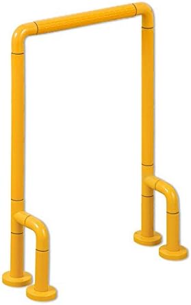 SAEJJ-Christmas gift Brushed stainless steel drop seat armrest, nylon leg safety handrails, toilet urinal handrails, the elderly disabled handrail , yellow