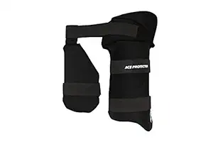 SG Synthetic Ace Protector Black S.Adult RH Thigh Pad Combo, Black