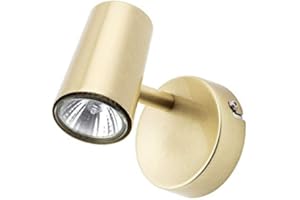 LITECRAFT Chobham Spotlight Adjustable Wall Ceiling GU10 Fitting - Satin Brass