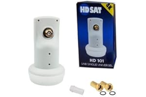 HDSAT HD101 LNB Single Tête Parabole Universelle Full HD 4K Gain 65dB France Astra EUTELSAT