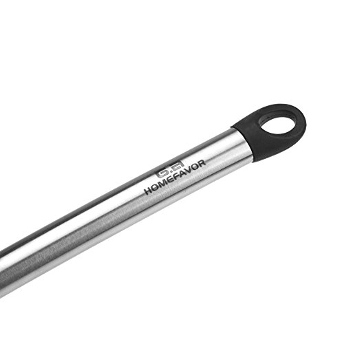 GA Homefavor Pfannenwender Wender aus Edelstahl und Silikon Küchenutensilien, Schwarz - 2