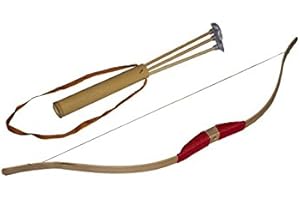 Juguetutto - Arco grande de Robin Hood con flechas ventosa - Rojo - Juguete de madera