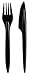 Produktbild RAGO Premium Plastikbesteck, 200 teiliges Einweg Besteck Set - 100 Messer, 100 Gabeln - Schwarz