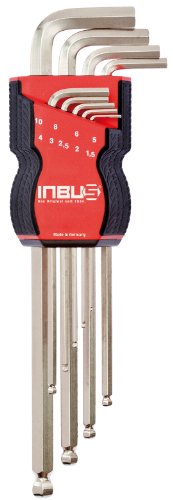 INBUS® Schlüssel Set 70167 mit Kugelkopf Metrisch 9tlg. 1,5-10mm | Made in Germany | Inbusschlüssel | Innensechskant-Schlüssel | Winkel-Schlüssel | Metrisch