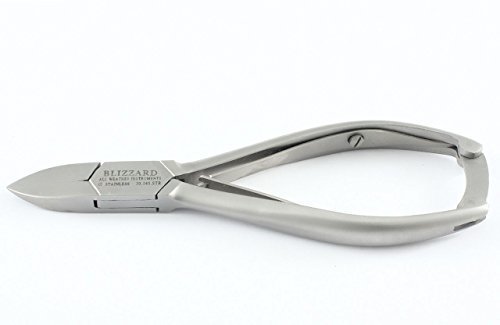 Blizzard Podiatry General Purpose STRAIGHT Toe Nail Clipper Nipper - Professional Chiropody Cutter Instrument With SMOOTH Handles - 14.5cm GERMAN Stainless Pedicure Plier - CE Approved Foot Care Tool With FREE Nail Dresser GIFT