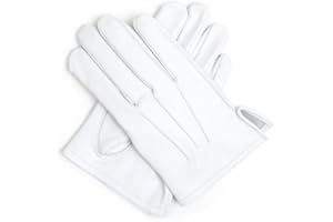 THE MASONIC COLLECTION - 100% Soft Leather Gloves - White - Hand Wash Only - A Useful Masonic Gift Accessory For Freemason Men