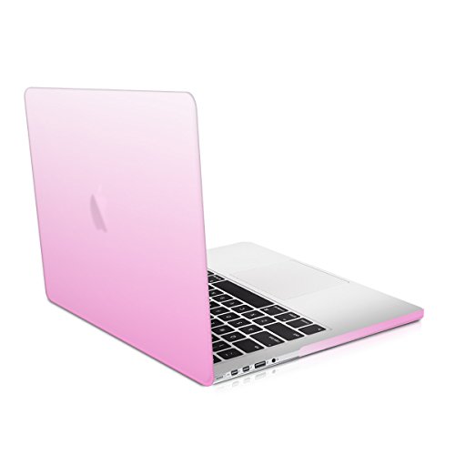 kwmobile Hardcase Laptop Hülle für Apple MacBook Pro Retina 15" (ab Anfang 2013) - Zwei Farben Design Pink Transparent dünne gummierte Schutzhülle Cover Case Tasche