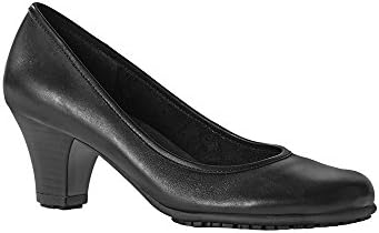 Alexandra Safer Safety STC-FW303BK-6 Footsure Women's Plateau Court Shoe, Plain, 100% Leather Upper, Size: 6, Black