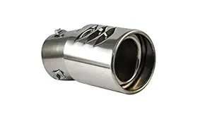 Automaze Bent Muffler Tip Show Exhaust Pipe For Breeza Brezza, 75mm Inlet Dia