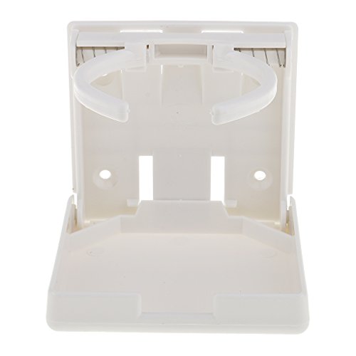 Sharplace 2 Pieces 70mm to 90mm Diameter Adjustable Folding Drink Cup Holder - Boat/Marine/Caravan/RV - White