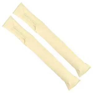 RRJ 2 Pcs PU Leather Seat Gap Leakproof Filler Pad Car Seat Slots Plug Pad Blocker Holster Soft Pad,Faux Leather,white