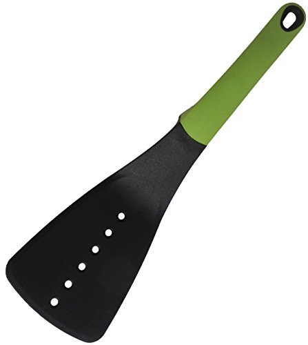Nylon Turner / Spatula With Green Handle, Kitchen Utensils by Crucible Cookware