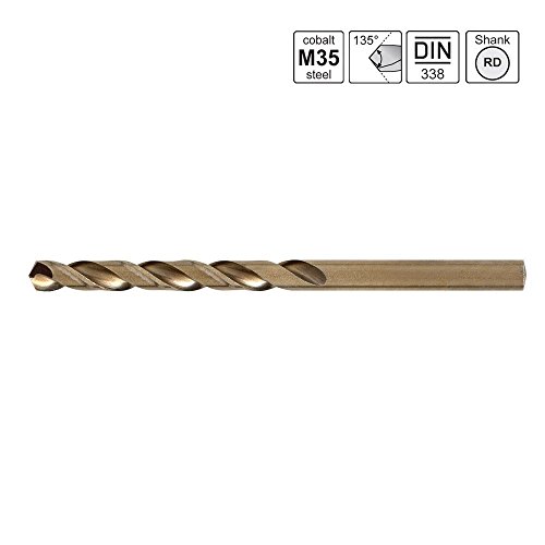 S&R Metallbohrer Set 1,0 – 10 mm , 19 Stk, DIN 338, HSS COBALT, Kobaltlegiert, C-Schliff nach DIN 1412 135°, geschliffen, Metallbox. Profi-Qualität - 5