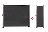  909 OUTDOOR Toldo Cortavientos Lateral  Cubierta Antiviento Resistente al Agua  Toldo de Poliester para Jardín y Exteriores  1 Pantalla y Extensible hasta 3 m (150x300, Negro)