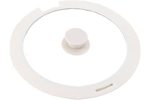 ARMYJY Coperchio per pentole, bordo in silicone resistente al calore con coperchio in vetro temperato, facile da pulire per cucina (20 cm bianco)