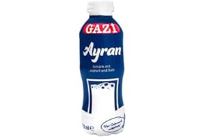 Hymor Gazi Ayran - 40x 250ml - Joghurt-Soft-Drink Erfrischungs-Mix-Getränk, Joghurt aus pasteurisierter Vollmilch, leckeres und gut bekömmliches Erfrischungsgetränk, wiederverschließbare PET-Flasche