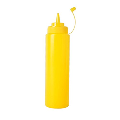 Kunststoff-Spritz Flasche Ketchup Senf Sauce Essig Spender - Gelb, 240ml