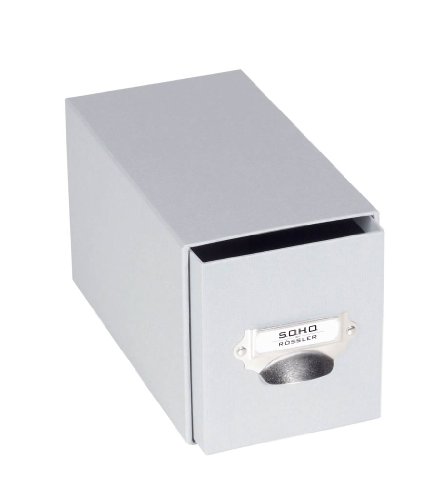 Rössler 1327452170 - S.O.H.O. Aufbewahrungs CD-Schubladenbox, mit beschreibbarem Einsteckschild, stone