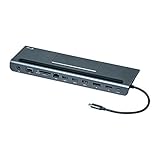 Dockingstation ermöglicht den Anschlus von bis zu drei externen Monitoren = für Windows.Das BS MacOS unterstützt die Technologie Multi Stream Transport nicht = 2 und mehr Monitore in erweitertem Modus