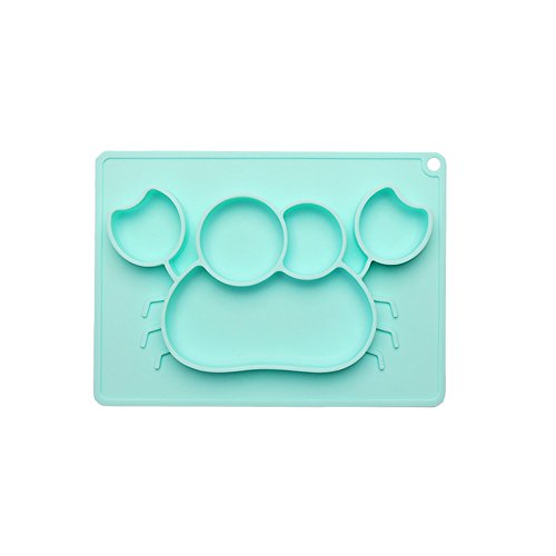 Woo Well Plato de bebé de silicona, placa de silicona antideslizante Plato Mantel de bebé de silicona, sin BPA, vajilla aprobada por la FDA, seguro para microondas y lavavajillas