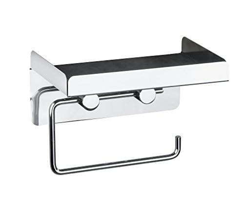 Wenko 22217100 Toilettenpapierhalter 2 in 1, Edelstahl rostfrei, 16 x 12,5 x 11,5 cm, Glänzend - 4