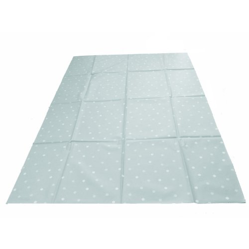 Large Highchair No Mess Splash Mat/Table Protector -Baby Blue With White Polkadots