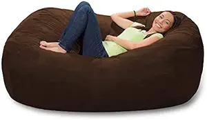 Nest Bedding Giant Bean Bag Chair 6ft Large Indoor Living Room Gamer Bean Bags Without Beans, Cushion Lounger (Without Beans) (Brown)
