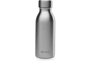Qwetch - Isolerad flaska i borstat rostfritt stål, 350 ml - ICON - ultrakompakt och elegant flaska i återvunnet rostfritt stå