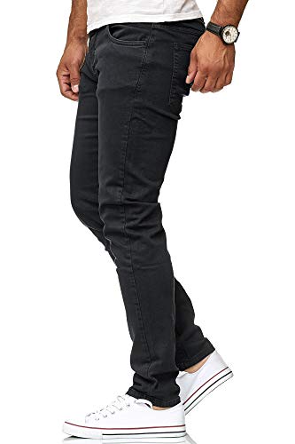 Red Bridge Herren Jeans Hose Slim-Fit Röhrenjeans Denim Colored Schwarz W30 L32 -