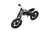 BIKESTAR® Premium Kinderlaufrad für mutige Entdecker ab 3 Jahren ★ 12er Natur Holz Edition ★ Teuflisch Schwarzes Piraten Design - 7