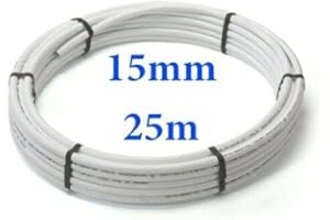 Pipestation 15mm Flexible Plastic Pipe 25m Coil Roll - Compatible with All Major Brands of Plastic Tube Fittings Like Hepworth, Polypipe, Speedfit - White 15mm Flexible Copper Pipe Alternative