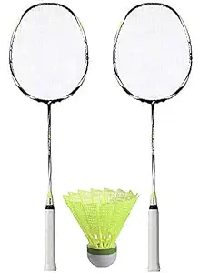 Iyaan 2 Pcs Badminton Racket Set with Feather Shuttlecock or Kids Girls and Boys