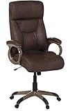 Mendler Fauteuil de Bureau Dallas, Fauteuil pivotant, Charge 150kg, Aspect Daim ~ Taupe