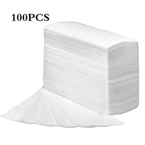 Tiras de cera desechables Tiras depilatorias, TheBigThumb 100 Hojas/Paquete Depilatorio Papel no tejido Tiras de cera Herramienta de eliminación de vello para el cuerpo de mujeres unisex