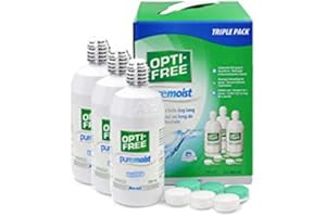 Opti-Free PureMoist - Solución de descontaminación multipropósito (3 botes)