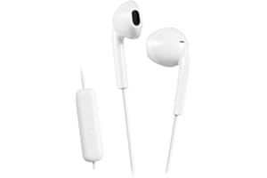 JVC Auriculares con Cable 1 Metro Jack 3,5mm | Micrófono y Control Remoto | Resistentes a Salpicaduras | Auriculares in Ear para Llamadas | Cascos con Cable Diseño Elegante y Cómodo - HA-F17M