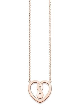 Thomas Sabo Unisex-Kette mit Anhänger Roségld. 38-42cm Unendlichkeitherz 925 Silber 0.1 cm - KE1496-415-12-L42v