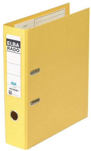 ELBA 100022627 Ordner "rado plast" | 1 Stück | A4 | mit PVC Kunststoff-Folie überzogen | breit | gelb